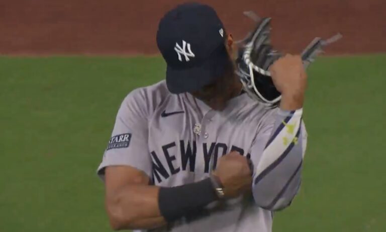 Soto tapping his arm