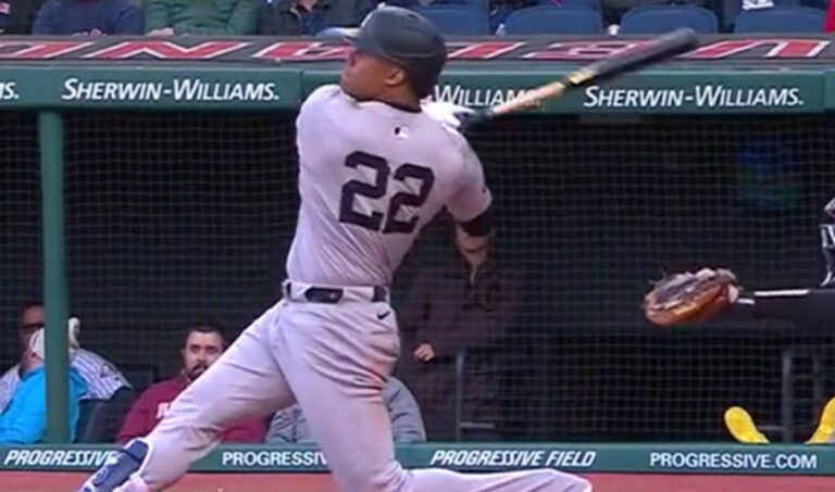 Juan Soto hitting a three-run home run