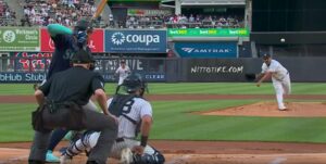 Nestor Cortes strikes out Julio Rodriguez in the first inning