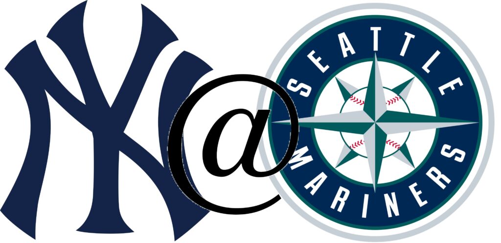 Yankees at Mariners logos