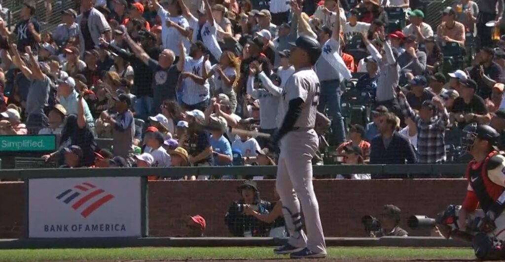 Soto and the fans admire his go-ahead home run