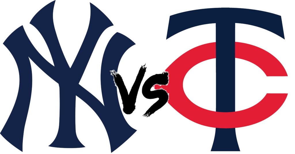 Yankees logo vs. Twins logo