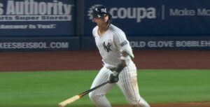 Gleyber lollygags to first base