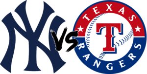 Yankees vs Rangers logos