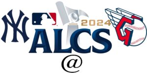 Yankees at Guardians ALCS logos