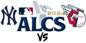 Yankees vs Guardians ALCS logos