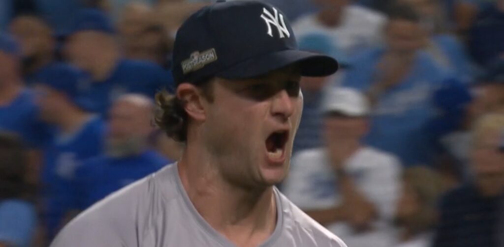 Gerrit Cole celebrates