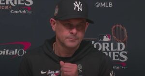 Boone gives a World Series press conference