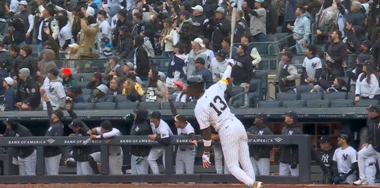 Jazz Chisholm holding his bat