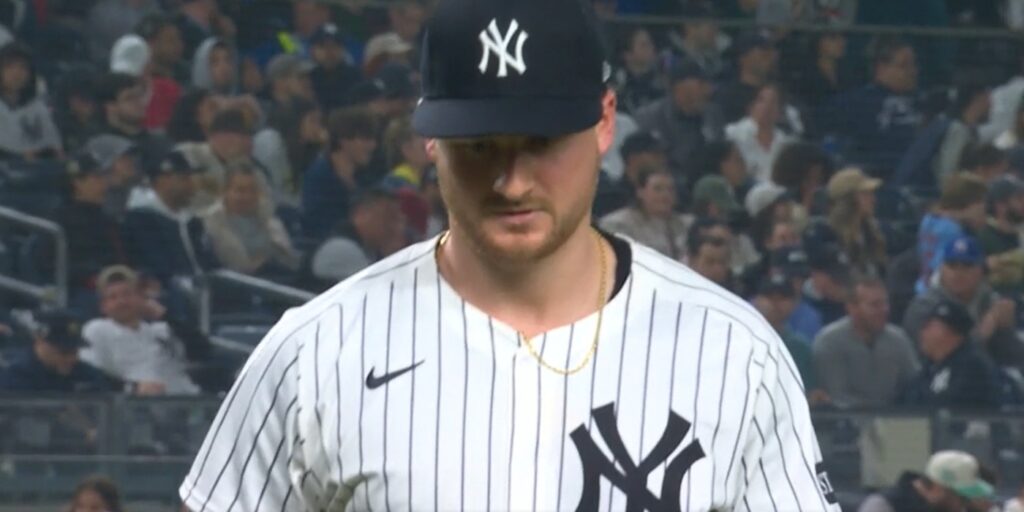 Clarke Schmidt celebrates a strong fifth inning