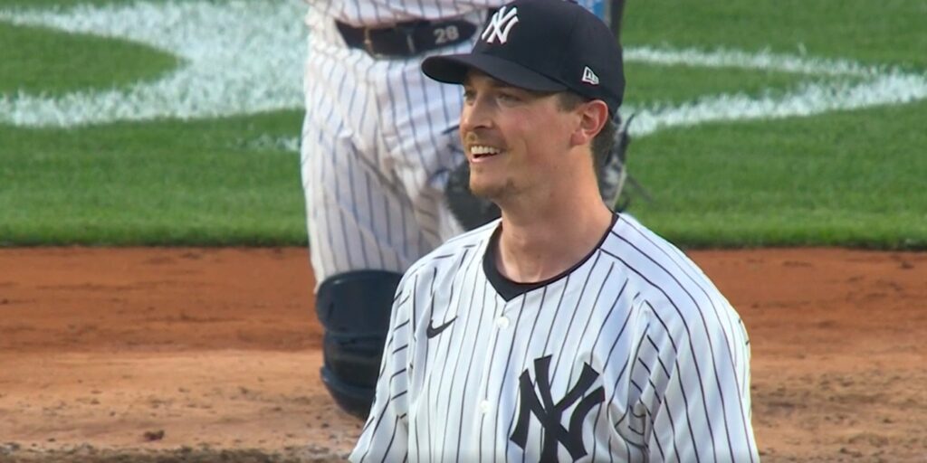 Max Fried is happy about a catch