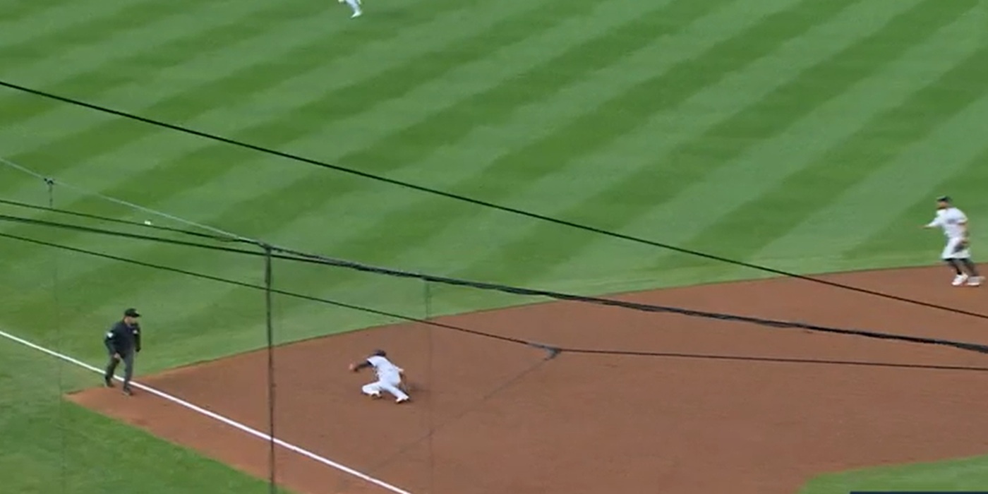 Pablo Reyes can't make a play