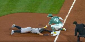 Volpe thrown out at third