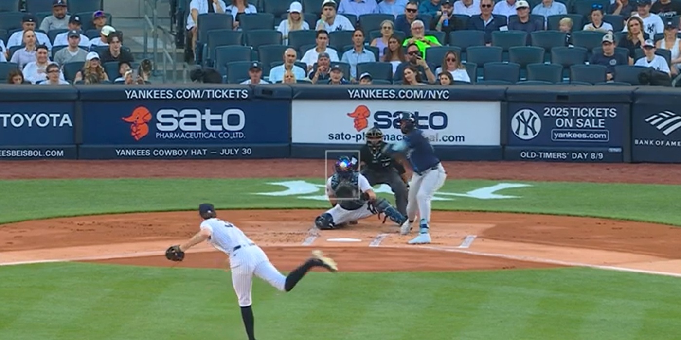 Cam Schlittler hangs a slider