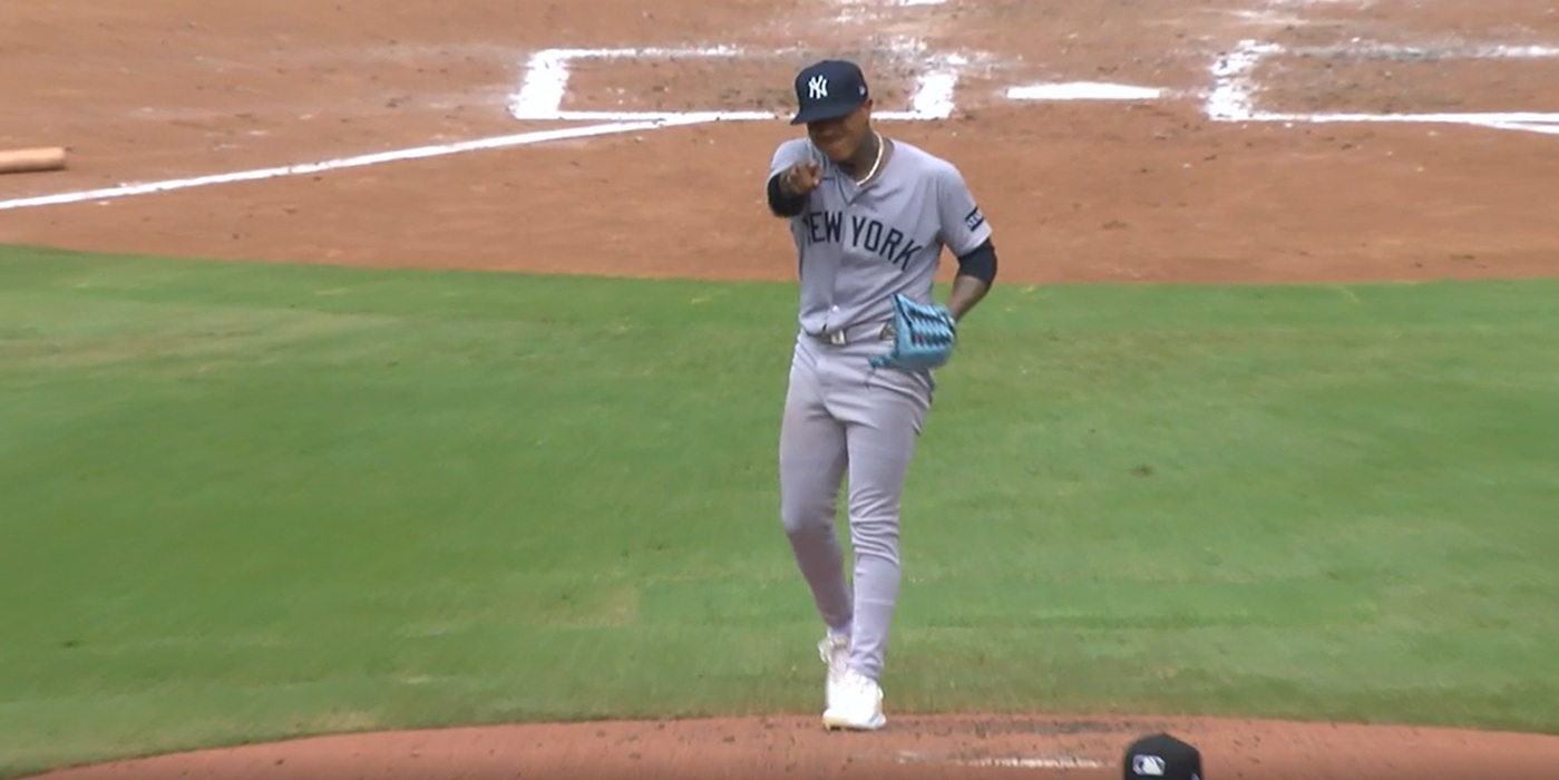 Stroman celebrates a nicely turned DP