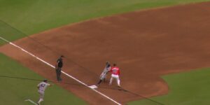 Vivas is thrown out at third