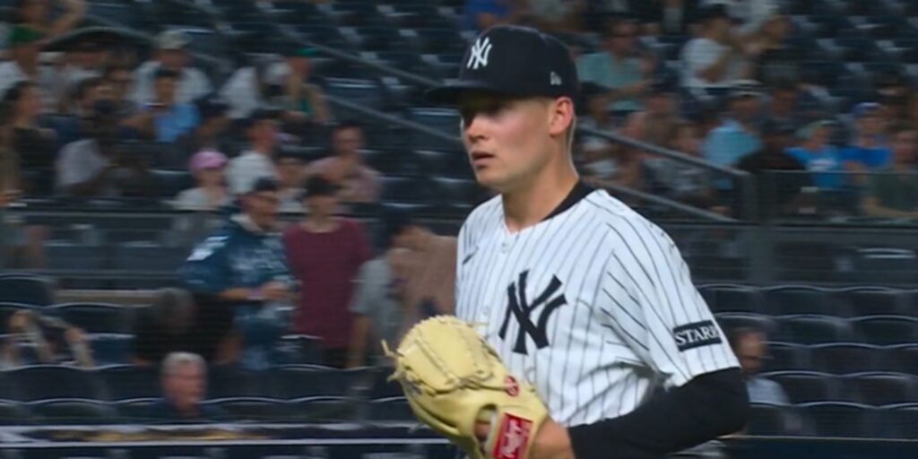 Warren celebrates getting out of the 5th inning