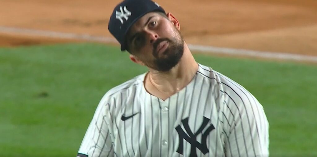 Carlos Rodon stretches his neck out