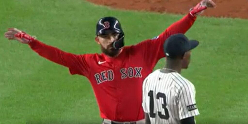 Connor Wong celebrates his game-winning double