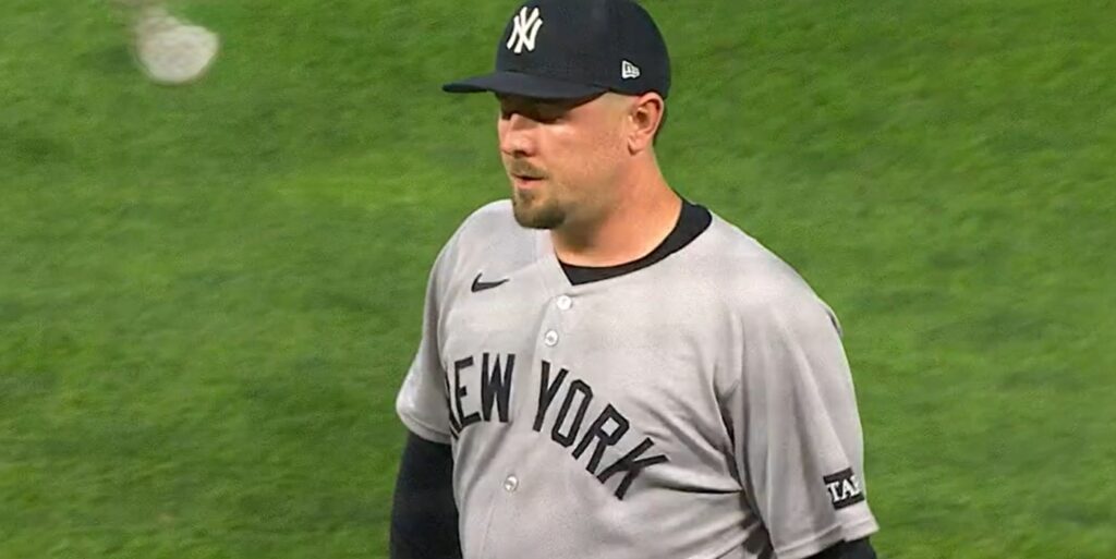 Leiter relaxes after the inning