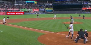 Stanton hits a bases clearing double