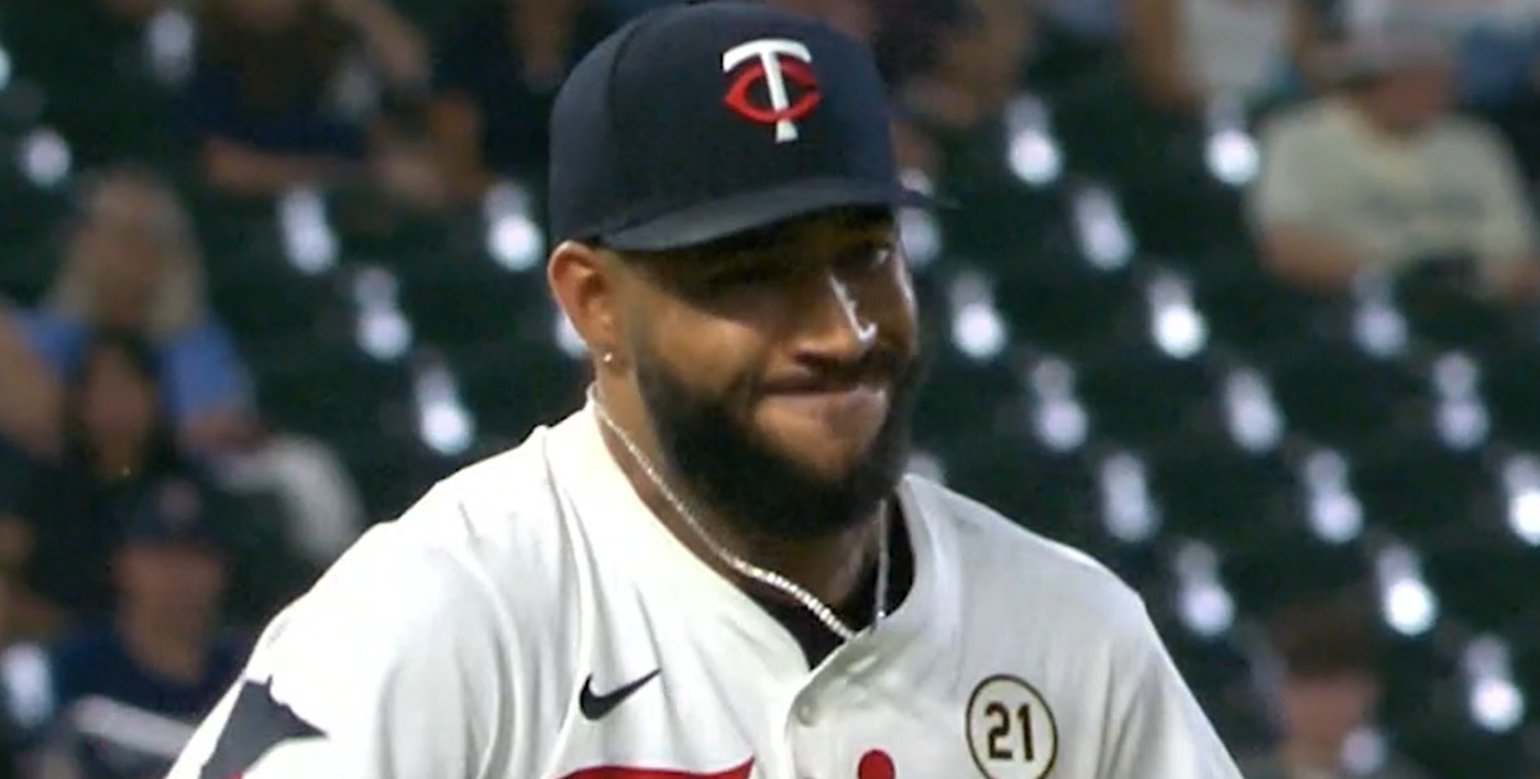 Woods Richardson celebrates his 11th strikeout of the night