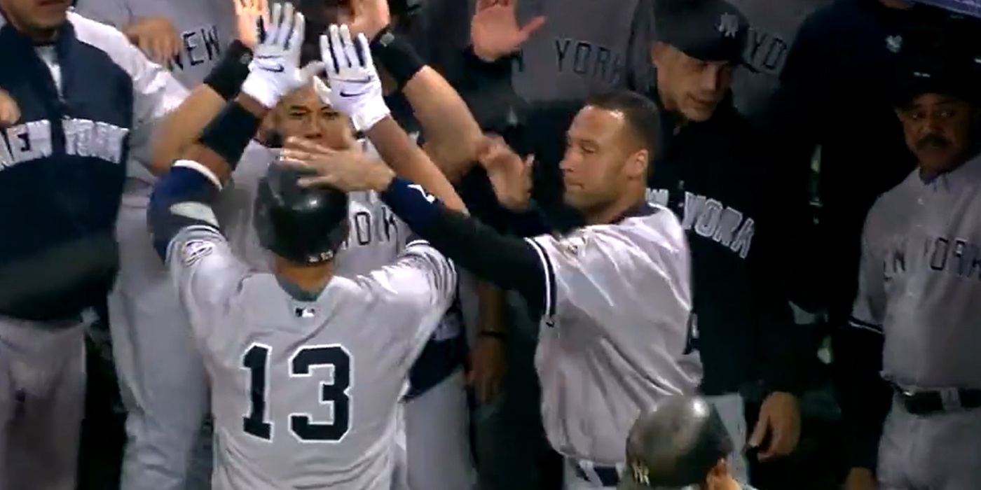 Jeter and A-Rod celebrate