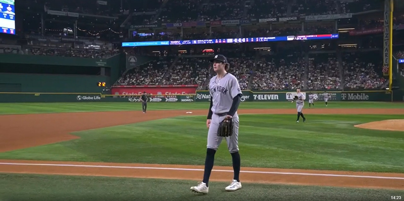 Schlittler walks off of the mound