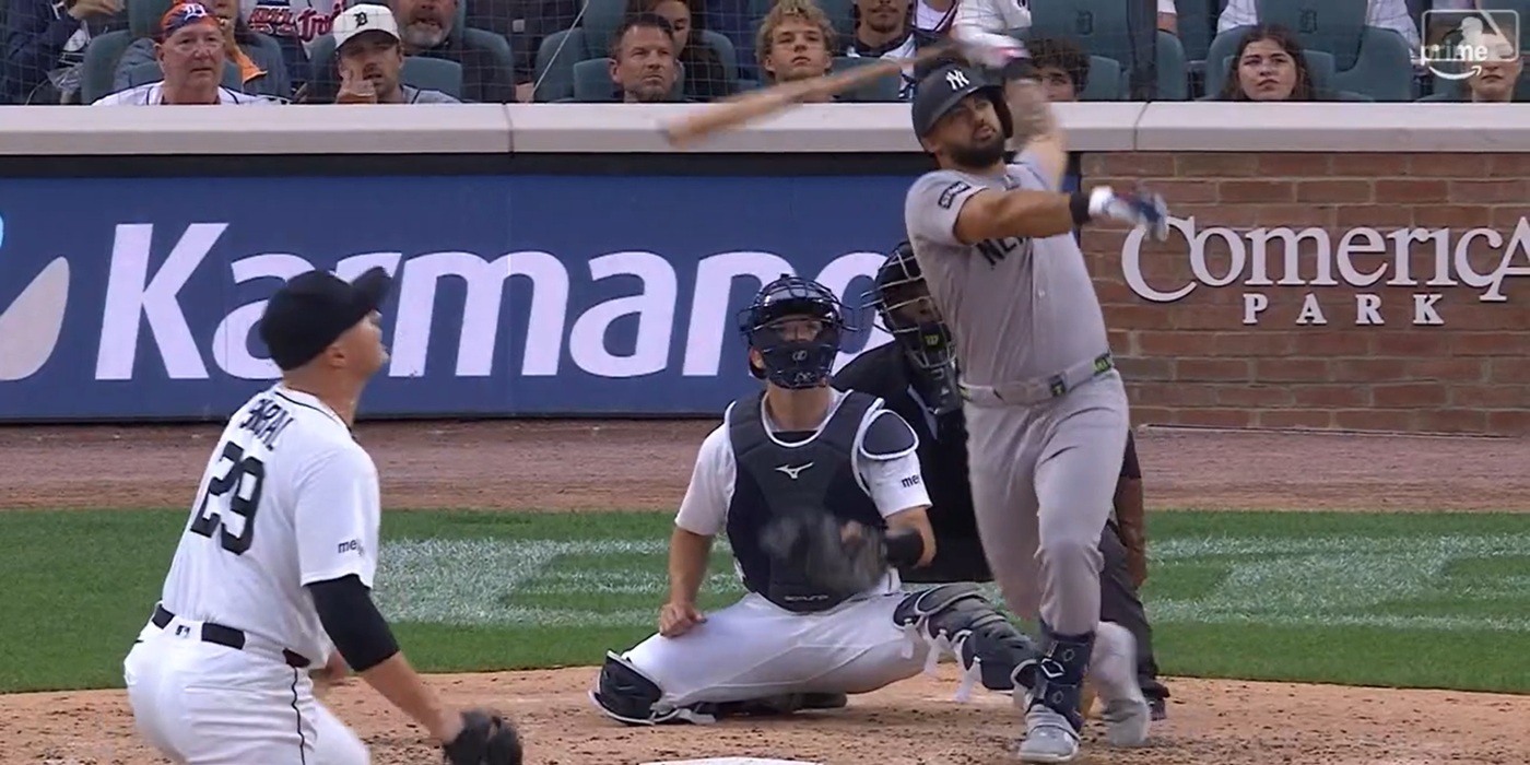 Dominguez puts the Yankees ahead with a home run off of Tarik Skubal