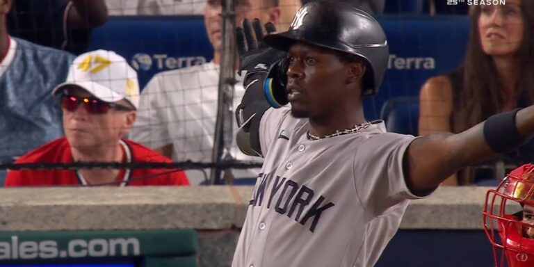 Jazz celebrates his go-ahead home run