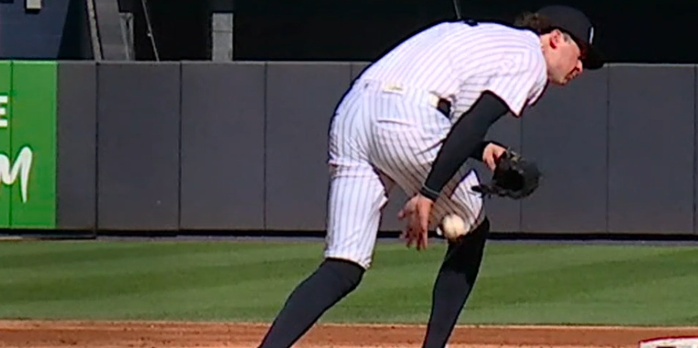 Schlittler is hit in the hamstring