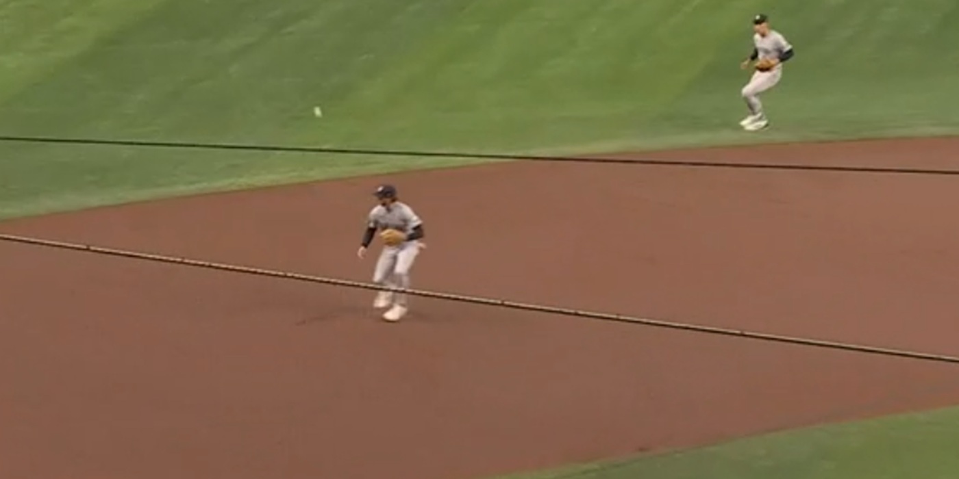 McMahon leads off the game with an error